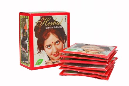 Натуральная индийская хна Herbal Supreme Red Henna, 6 пакетиков по 10 гр.