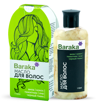Baraka / Масло для волос (амла, кокос, пажитник, хна, черный тмин), 110 мл
