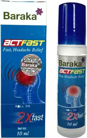 Baraka / Масло от головной боли ActFast / АктФаст из семян черного тмина (ролик), 10 мл