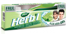 Dabur Vatika / Зубная паста Herb&#039;l Aloe Vera с экстрактом алоэ 150 г + зубная щетка в подарок