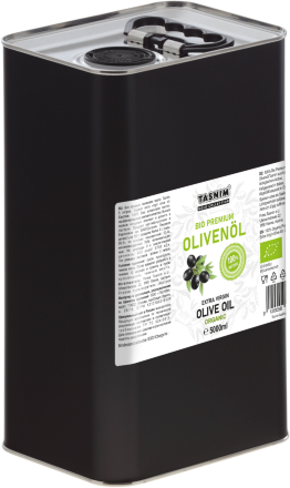 Оливковое масло BIO Extra Virgin Premium TASNIM в жестяной канистре 5 литров