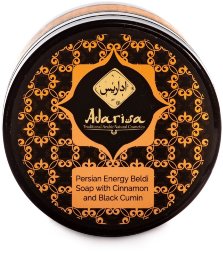 Adarisa / Персидское энергетическое мыло-бельди с маслом авокадо, маслом ши, с корицей и черным тмином, 250 мл