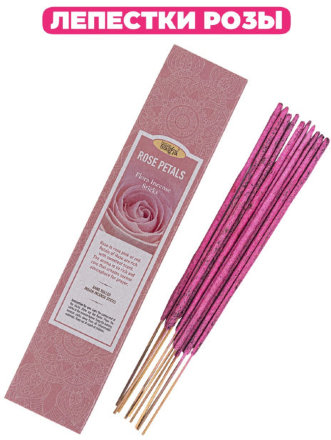 Aasha Herbals / Лепестки розы - ароматические палочки 10 шт