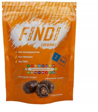 Findi / Натуральные финиковые конфеты Caramel с миндалем и карамелькой, 150 г