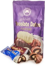 Sultan / Финиковые конфеты с миндалем в белом, темном, молочном шоколаде Chocolate dates Assorted 350 г