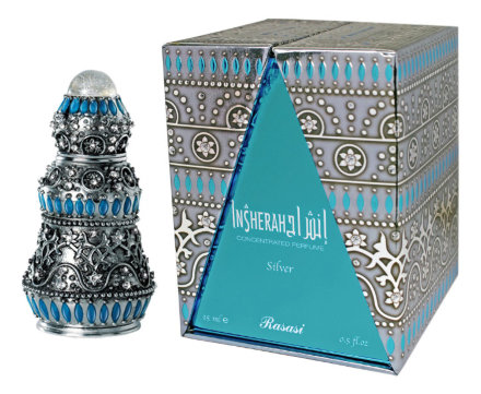 Rasasi / Арабские масляные духи RASASI INSHERAH silver / ИНШЕРА  серебряный, 15 мл.