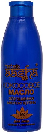 Aasha Herbals / Масло кокосовое для лица, обогащенное маслом Арганы, 100 мл