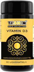 Tasnim / Витамин D3 600 МЕ немецкого качества из Австрии 100% натуральный (иммунитет, обмен кальция) на оливковом масле в темной UV-стеклянной баночке, 60 капс. по 602 мг.