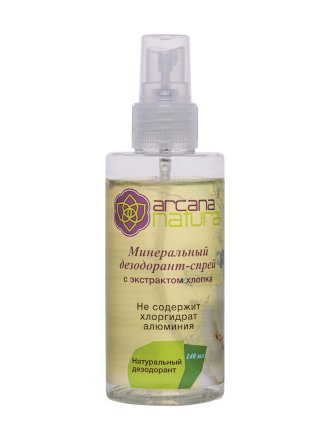 Arcana Natura / Минеральный дезодорант-спрей с экстрактом хлопка 140 мл