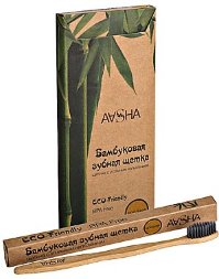 Aasha Herbals / Бамбуковая зубная щетка с угольной щетиной (средняя)