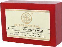 Khadi Naturals / Натуральное мыло для регенерации и активного увлажнения с клубникой, 125 г