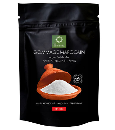 ArganOil / Соляной скраб с маслом арганы Марокканский мандарин - Грейпфрут 200 г