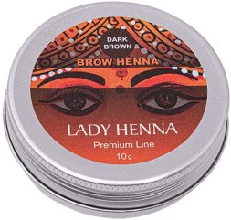 Lady Henna / Темно-коричневая - краска для бровей на основе хны Premium Line