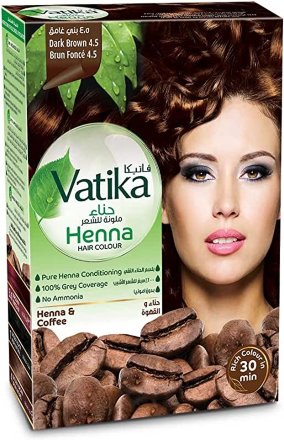 Dabur Vatika / Хна для волос Henna DARK BROWN темно-коричневая 6 шт по 10 г