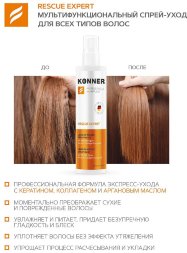 Konner / Спрей-уход для волос несмываемый для моментального преображения волос, для всех типов волос, 250 мл