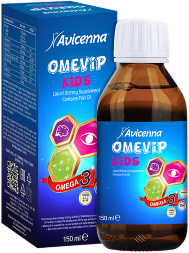 Avicenna / Омега-3 с витаминами A,B1,B6,C,D3,Zn,Selen со вкусом манго и ванили, сироп для детей OmeVip/ОмеВип, 150 мл