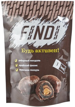 Findi / Натуральные финиковые конфеты Milk с миндалем и молочным шоколадом, 150 г