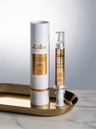 Zeitun / Регенерирующий крем-концентрат для кожи вокруг глаз с пептидом SYN-Ake и коллоидным золотом Saida 10 мл