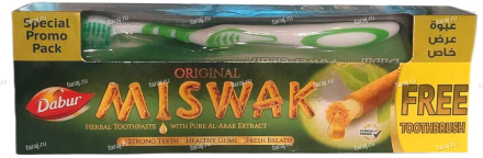 Dabur Vatika / Зубная паста Miswak / Мисвак с зубной щеткой в подарок, 190 г