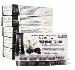 Arabian Secrets / [Комплект 6 пачек на 1 курс] Мумие и семена чёрного тмина в капсулах 6 * [30 шт по 500 мг]
