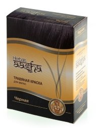 Aasha Herbals / Черная - травяная краска для волос 6х10 г