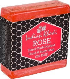 Indian Khadi / Мыло ручной работы «Роза», без SLS (Rose Hand Made Herbаl Soap), 85 г