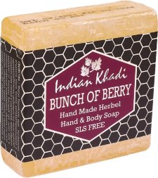 Indian Khadi / Мыло ручной работы «Ягоды», без SLS (Bunch of Berry Hand Made Herbal Soap), 85 г