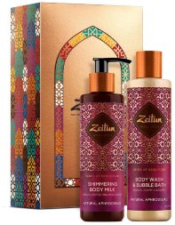 Zeitun / Подарочный набор «Волшебство соблазна» с жасмином и натуральным афродизиаком: гель для ванны и душа, сияющее молочко