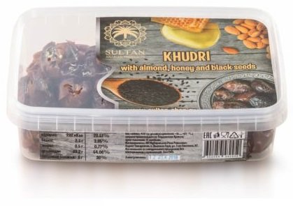 Sultan / Финики сорта Худри с миндалем в меде с семенами черного тмина 400 г