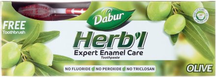 Dabur Vatika / Зубная паста Herb&#039;l Olive с экстрактом оливы 150 г + бесплатная зубная щётка