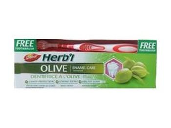 Dabur Vatika / Зубная паста Herb&#039;l Olive с экстрактом оливы 150 г + бесплатная зубная щётка