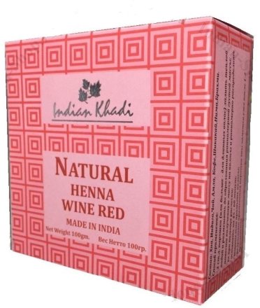 Indian Khadi / Натуральная хна Бордовая (Natural Henna Wine Red), 100 г