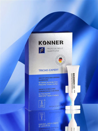 Konner / Маска для роста волос с термоэффектом, концентрированная, с пантенолом, кофеином и жожоба, 10х10 мл