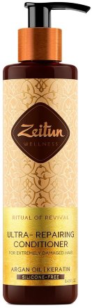 Zeitun / Бальзам-кондиционер для сильно поврежденных волос «Ритуал восстановления» с арганой и кератином, 250 мл