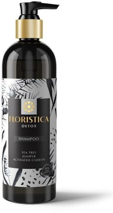 Floristica / Шампунь натуральный DETOX для всех типов волос глубокое очищение с чайным деревом, можжевельником и активированным углем, 345 мл