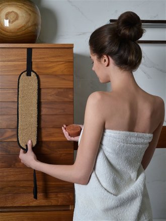 Zeitun / Двухсторонняя мочалка-лента из бамбукового полотна и джута