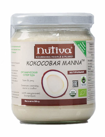 Кокосовая Манна Nutiva (Raw, Organic), 500 гр