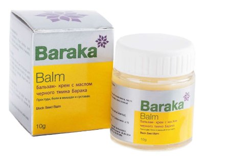 Baraka / Бальзам-крем с черным тмином, корицей, гвоздикой, эвкалиптом (при простуде, боли в мышцах и суставах) 10 г
