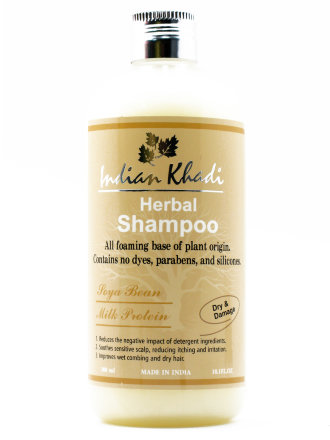 Indian Khadi / Восстанавливающий шампунь для сухих и поврежденных волос с молочным протеином и соей, 300 мл