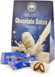 Sultan / Финики в белом шоколаде с миндалем, 100 г