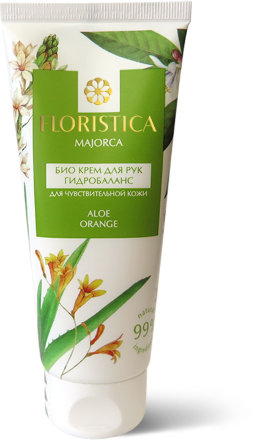 Floristica / Био крем для рук натуральный MAJORCA для чувствительной кожи с алоэ и апельсином, 60 мл