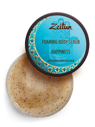 Zeitun / Пенящийся скраб для тела &quot;Счастьe&quot; с пряной ванилью и маком 250 мл
