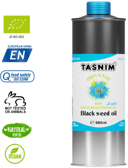 Tasnim / Масло черного тмина BIO Египетское холодного отжима нефильтрованное 100% натуральное из Австрии ж/б 500 мл