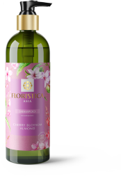 Floristica / Шампунь натуральный ASIA для всех типов волос питание и восстановление с маслом миндаля и экстрактом цветков вишни, 345 мл
